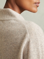 Reiss Oatmeal Mia 100% Cashmere V-Neck Jumper - Image 4 of 6