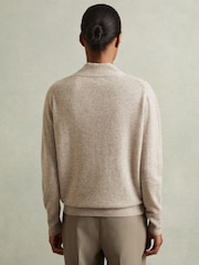Reiss Oatmeal Mia 100% Cashmere V-Neck Jumper - Image 5 of 6