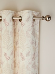 Cream/Pink Country Luxe Floral Print Embroidered Eyelet Lined Curtains - Image 1 of 5