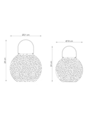 Sage Green Set of 2 Solar Filigree Lanterns - Image 4 of 5