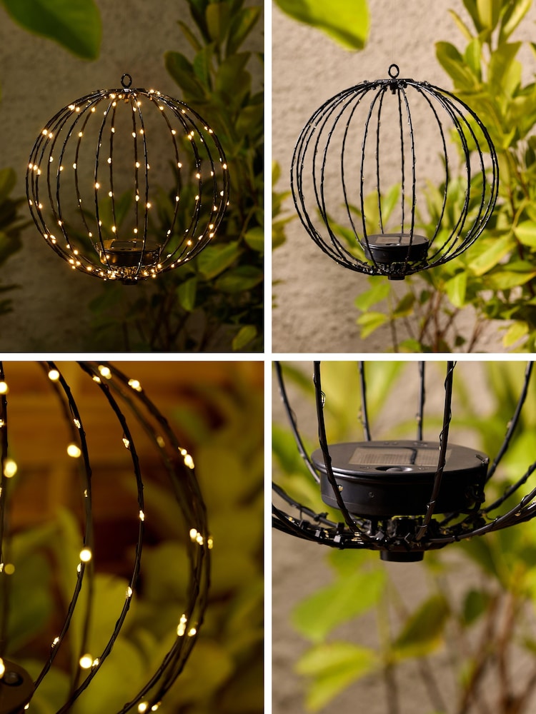 Black Solar Sparkle Ball Outdoor Light - Image 2 of 6