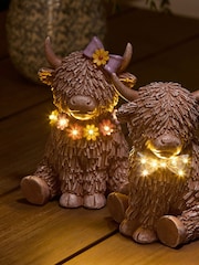 Set of 2 Natural Hamish the Cow Outdoor Solar Light - Image 3 of 7