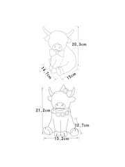 Set of 2 Natural Hamish the Cow Outdoor Solar Light - Image 4 of 7