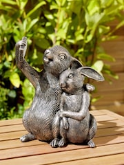 Natural Silver Effect Rosie and Ronnie Outdoor Solar Light - Image 1 of 7