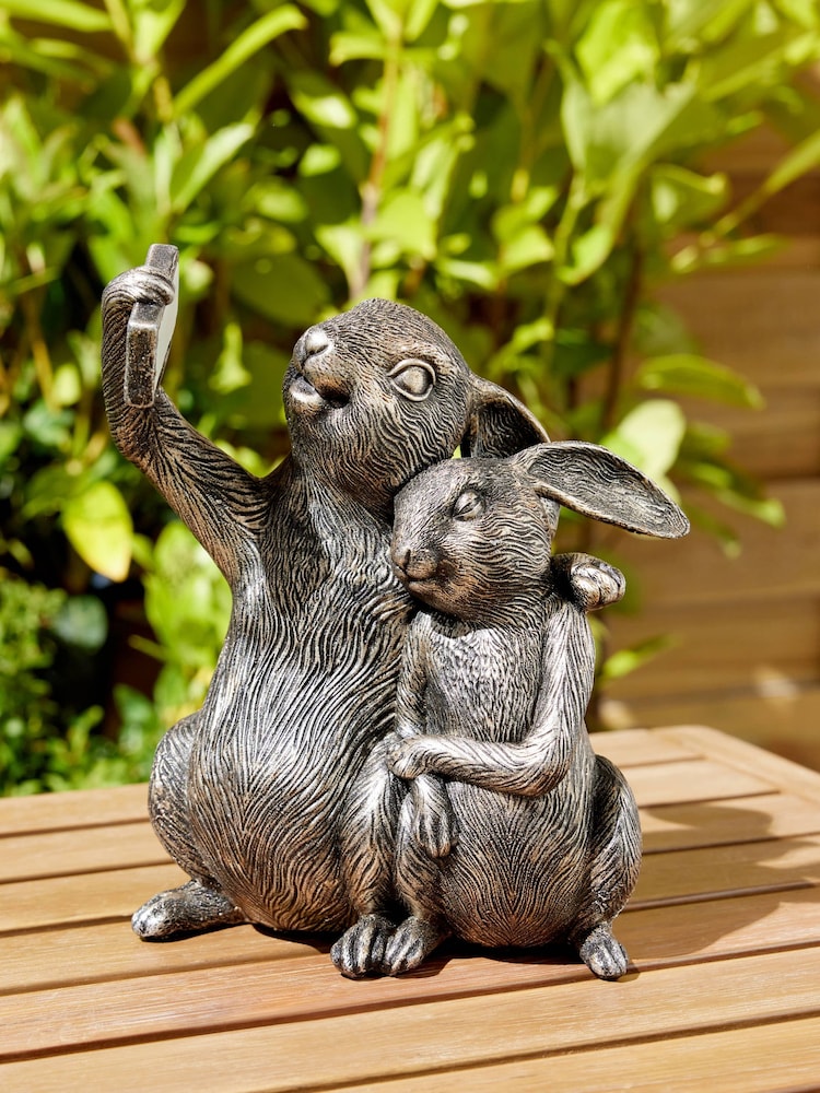 Natural Silver Effect Rosie and Ronnie Outdoor Solar Light - Image 1 of 7