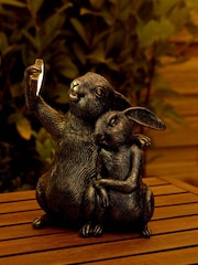 Natural Silver Effect Rosie and Ronnie Outdoor Solar Light - Image 2 of 7