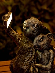 Natural Silver Effect Rosie and Ronnie Outdoor Solar Light - Image 3 of 7