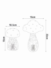 Set of 2 Sage Green Ceramic Mushrooms Outdoor Solar Light - Image 5 of 5