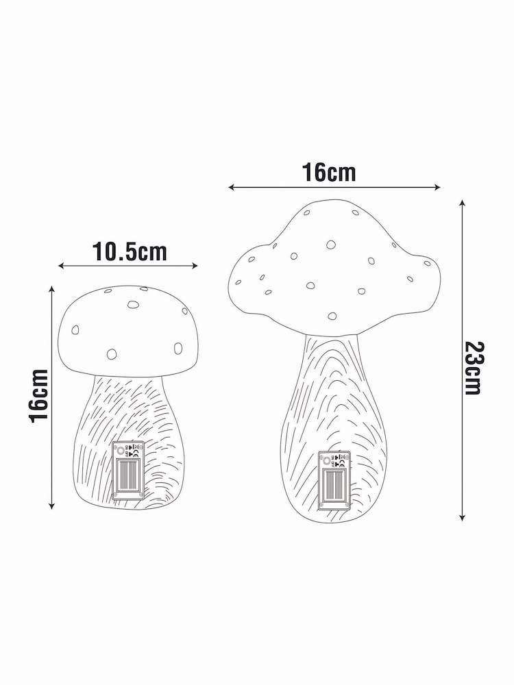 Set of 2 Sage Green Ceramic Mushrooms Outdoor Solar Light - Image 5 of 5