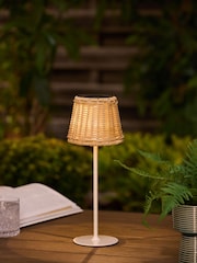 Natural Rattan effect Solar Outdoor Table Lamp - Image 1 of 5