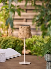 Natural Rattan effect Solar Outdoor Table Lamp - Image 2 of 5