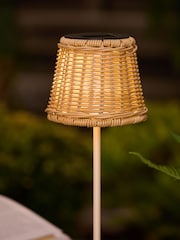 Natural Rattan effect Solar Outdoor Table Lamp - Image 3 of 5