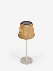 Natural Rattan effect Solar Outdoor Table Lamp - Image 4 of 5