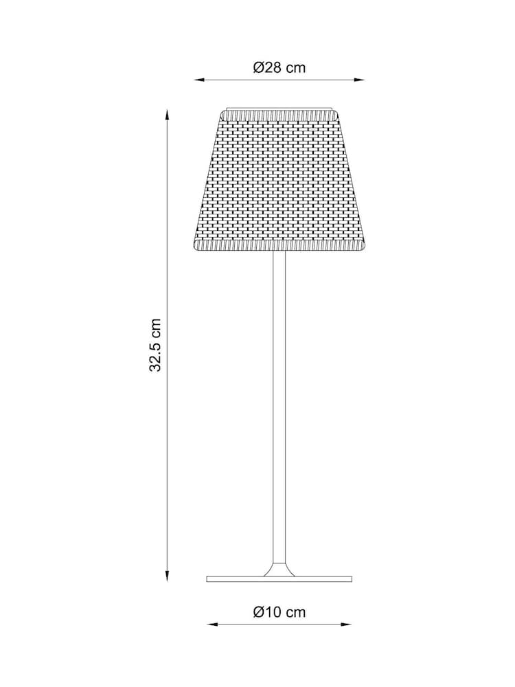 Natural Rattan effect Solar Outdoor Table Lamp - Image 5 of 5