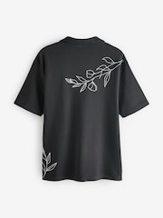 Black/White Embroidery Graphic Jersey Shirt - Image 6 of 8
