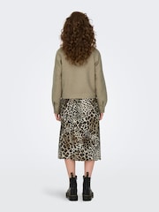 JDY Natural Zip Through Boucle Jacket - Image 3 of 7
