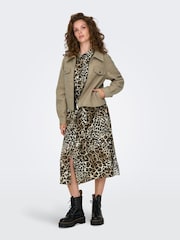 JDY Natural Zip Through Boucle Jacket - Image 5 of 7