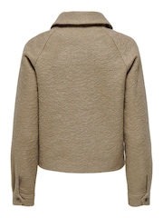 JDY Natural Zip Through Boucle Jacket - Image 7 of 7