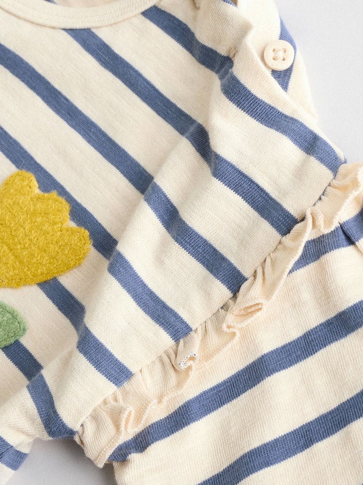 Marine/White Stripe - Ensemble 6 pièces haut à manches longues et legging bébé (0mois-3ans) - Image 14 of 15