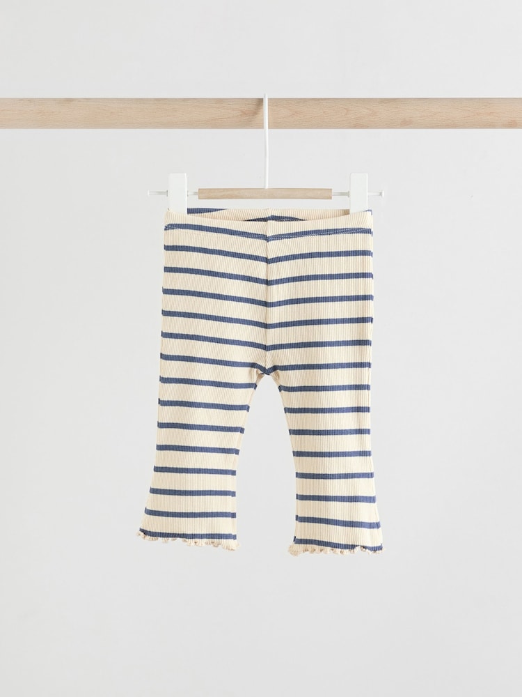 Marine/White Stripe - Ensemble 6 pièces haut à manches longues et legging bébé (0mois-3ans) - Image 4 of 15