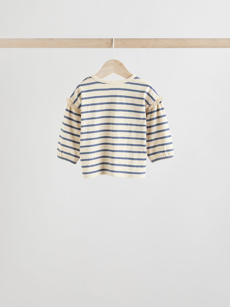 Marine/White Stripe - Ensemble 6 pièces haut à manches longues et legging bébé (0mois-3ans) - Image 5 of 15