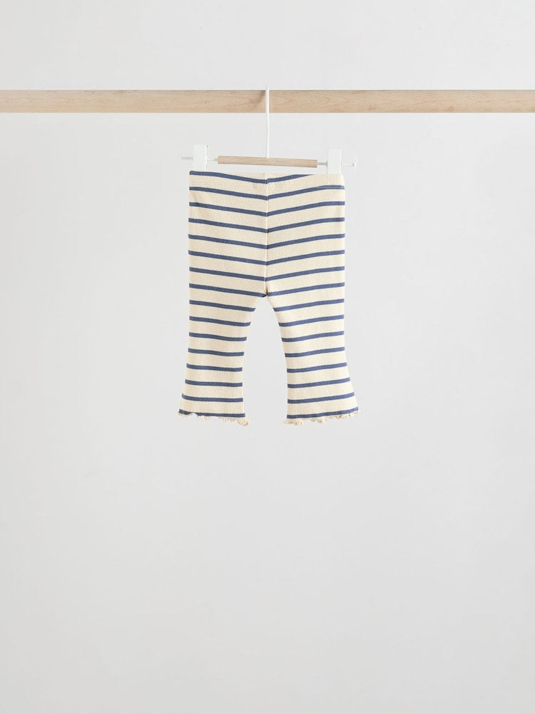 Marine/White Stripe - Ensemble 6 pièces haut à manches longues et legging bébé (0mois-3ans) - Image 6 of 15