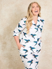 Their Nibs White Hummingbird 100% Cotton Capri Pyjamas Set - Image 4 of 5