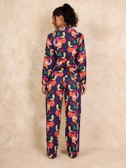 Their Nibs Navy Tropical Tiger 100% Cotton Long Traditional Pyjamas Set - Image 2 of 4
