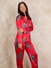 Their Nibs Mon Coeur klassisches, langes Pyjama-Set aus Satin - Bild 1 von 4