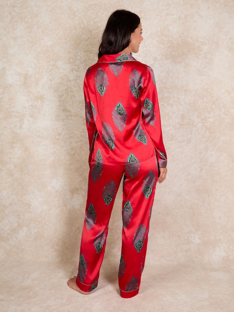 Their Nibs Mon Coeur klassisches, langes Pyjama-Set aus Satin - Bild 2 von 4