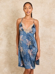 Their Nibs Navy Pegasus Satin Short Cami Nightie - Image 1 of 4