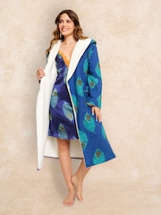 Their Nibs Peacock Feather Cosy Dressing 100% Cotton Gown - صورة 3 من 5