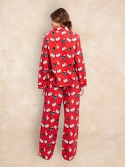 Their Nibs Red Counting Sheep 100% Cotton Traditional Long Pyjamas - Image 2 of 5