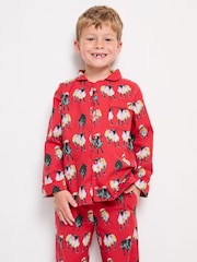 Their Nibs Red Christmas Tree Magic 100% Cotton Traditional Long Pyjamas - Image 2 of 3