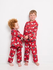 Their Nibs Red Christmas Tree Magic 100% Cotton Traditional Long Pyjamas - Image 3 of 3