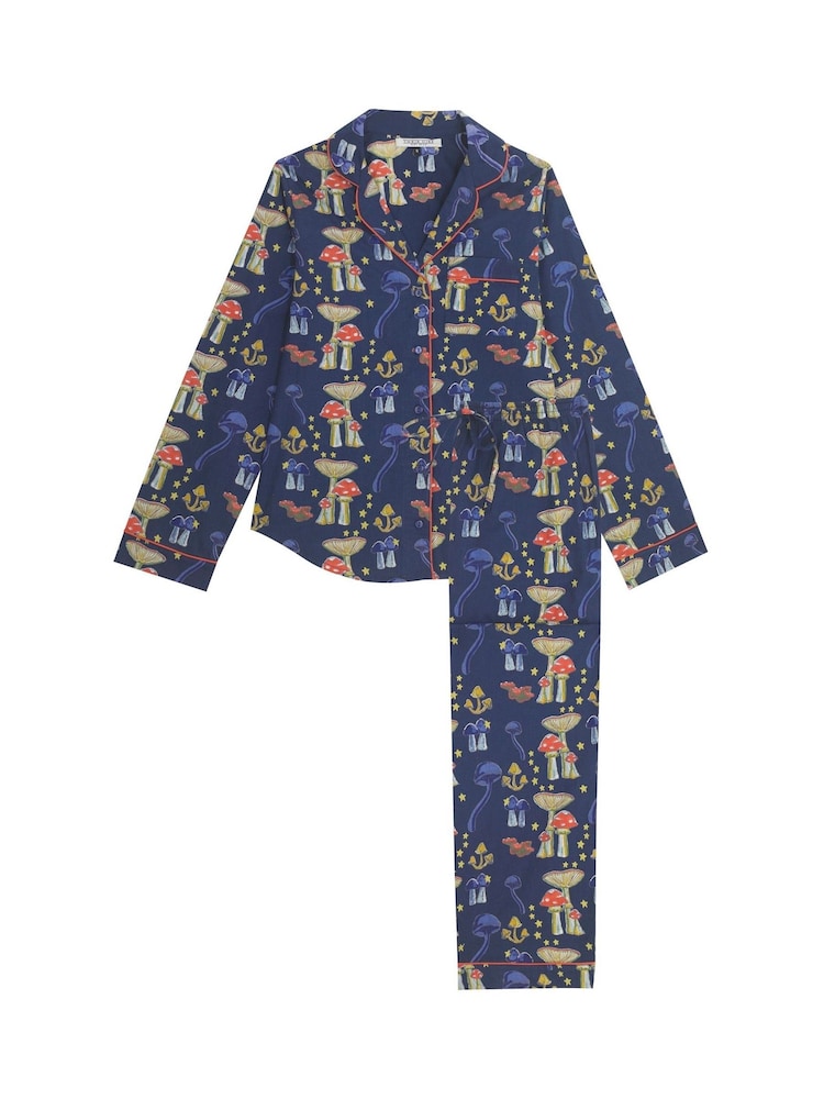 Their Nibs Mushroom Stars 100% Cotton Traditional Long Pyjamas - Bild 4 von 4 Their Nibs Mushroom Stars 100% Cotton Traditional Long Pyjamas - Bild 4 von 4