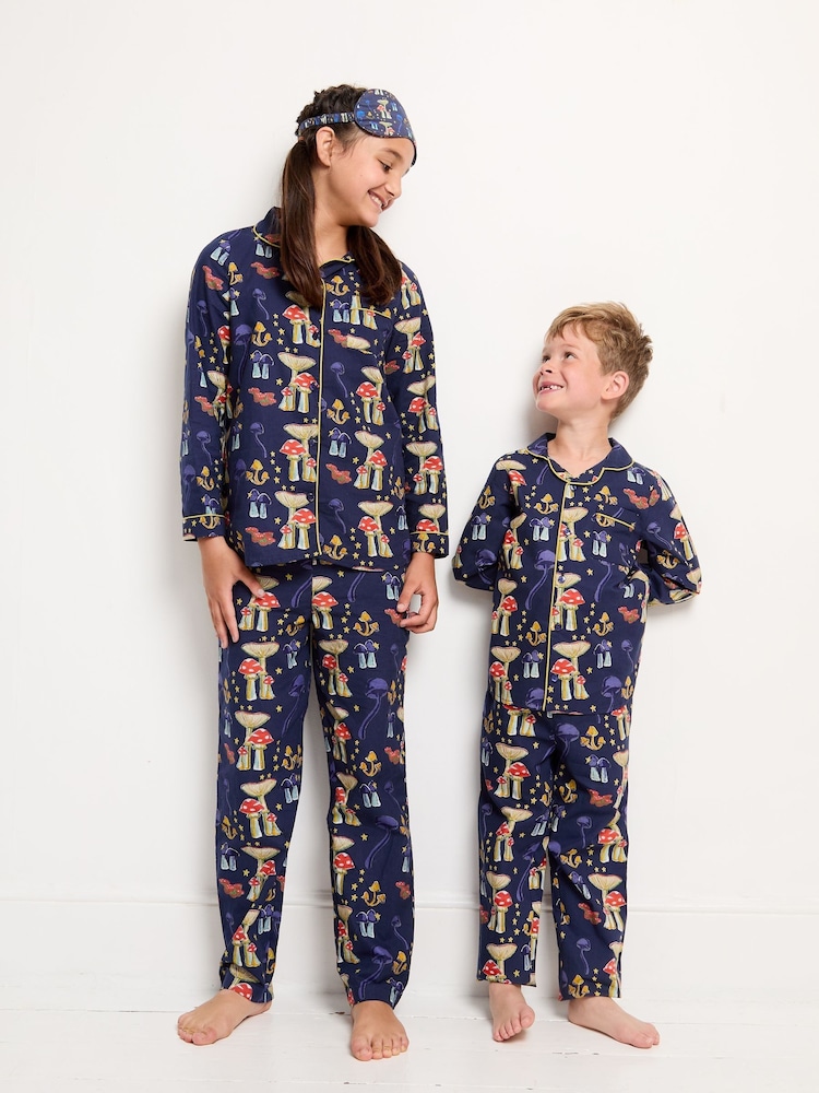 Their Nibs Mushroom Stars 100% Cotton Traditional Long Pyjamas - Bild 1 von 2
