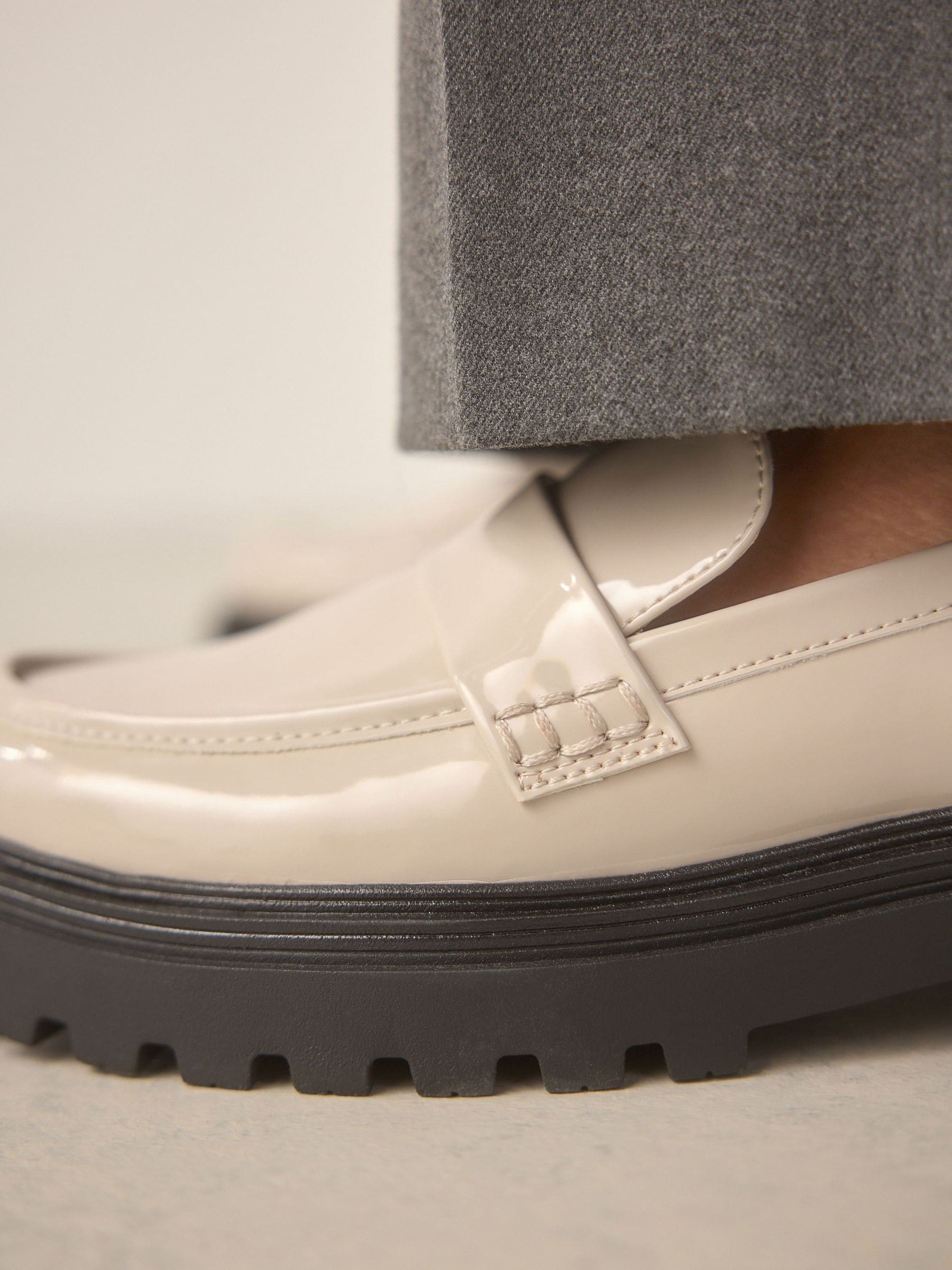 Buy Bone Standard/Wide Fit Chunky Loafers from Next USA