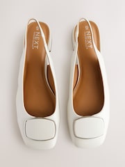 Bone Forever Comfort® Square Toe Hardware Detail Slingbacks - Image 1 of 10