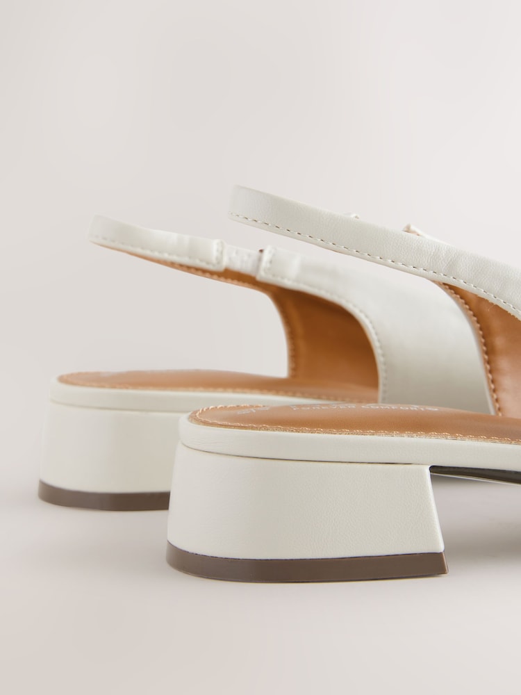Bone Forever Comfort® Square Toe Hardware Detail Slingbacks - Image 10 of 10