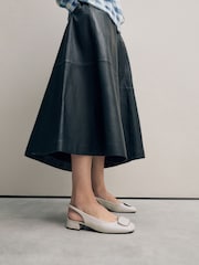 Bone Forever Comfort® Square Toe Hardware Detail Slingbacks - Image 3 of 10