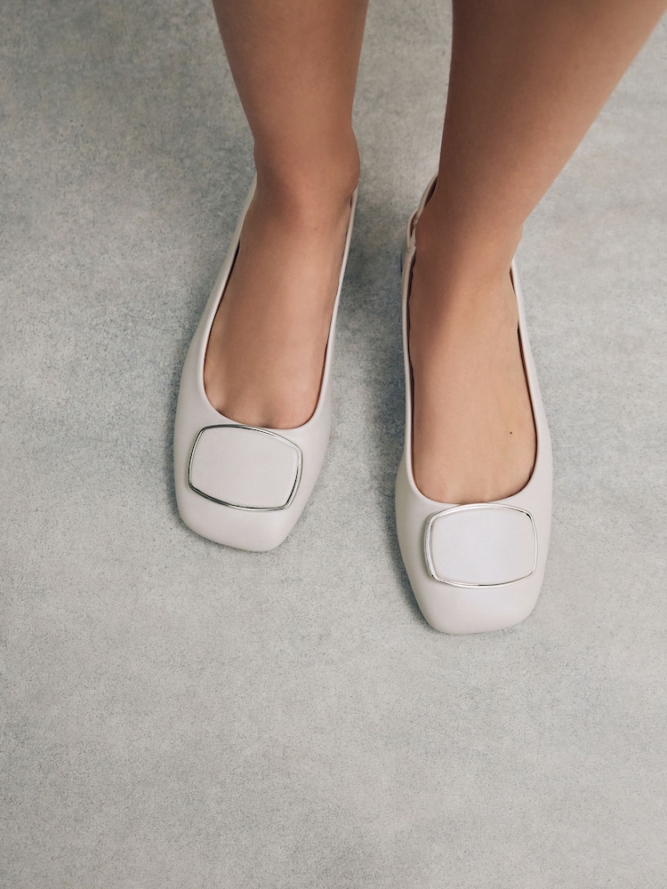 Bone Forever Comfort® Square Toe Hardware Detail Slingbacks - Image 5 of 10