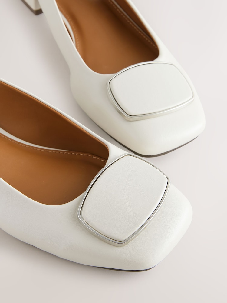 Bone Forever Comfort® Square Toe Hardware Detail Slingbacks - Image 9 of 10