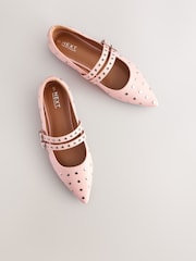 Pink Standard Fit Forever Comfort® Point Toe Stud Mary Jane Shoes - Image 10 of 11