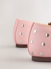 Pink Standard Fit Forever Comfort® Point Toe Stud Mary Jane Shoes - Image 8 of 11