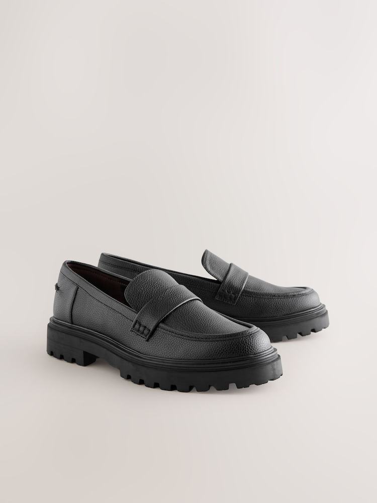 Black Standard/Wide Fit Forever Comfort® Chunky Loafers - Image 4 of 8