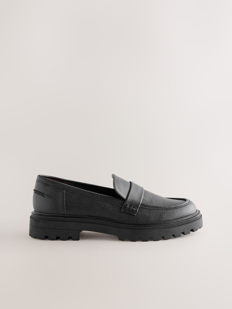 Black Standard/Wide Fit Forever Comfort® Chunky Loafers - Image 5 of 8
