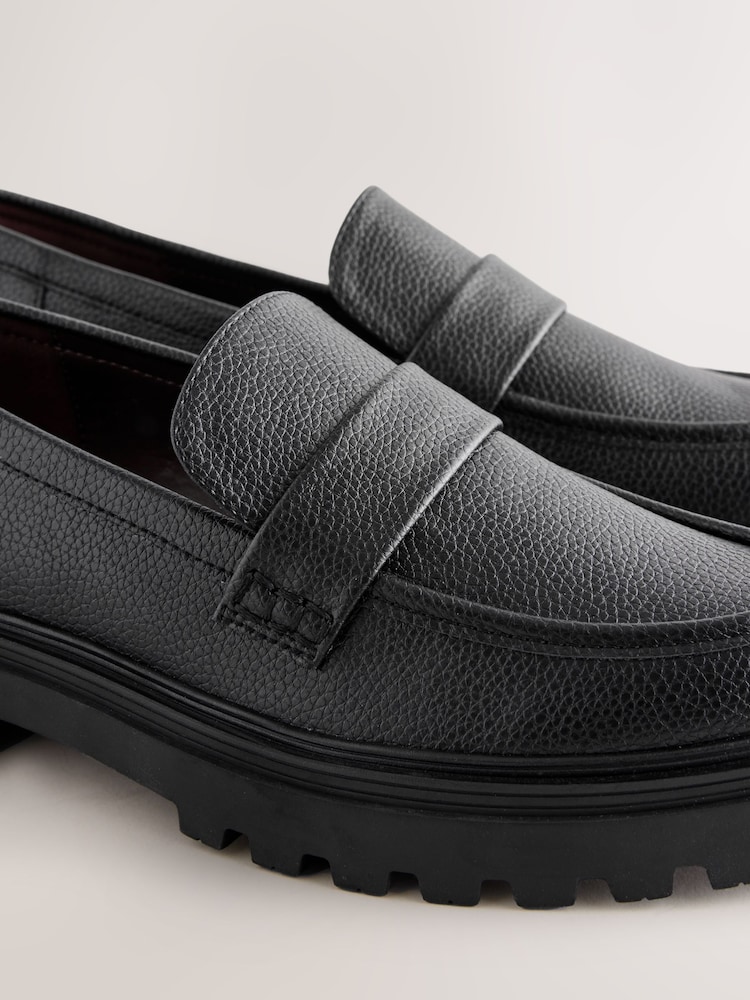 Black Standard/Wide Fit Forever Comfort® Chunky Loafers - Image 6 of 8