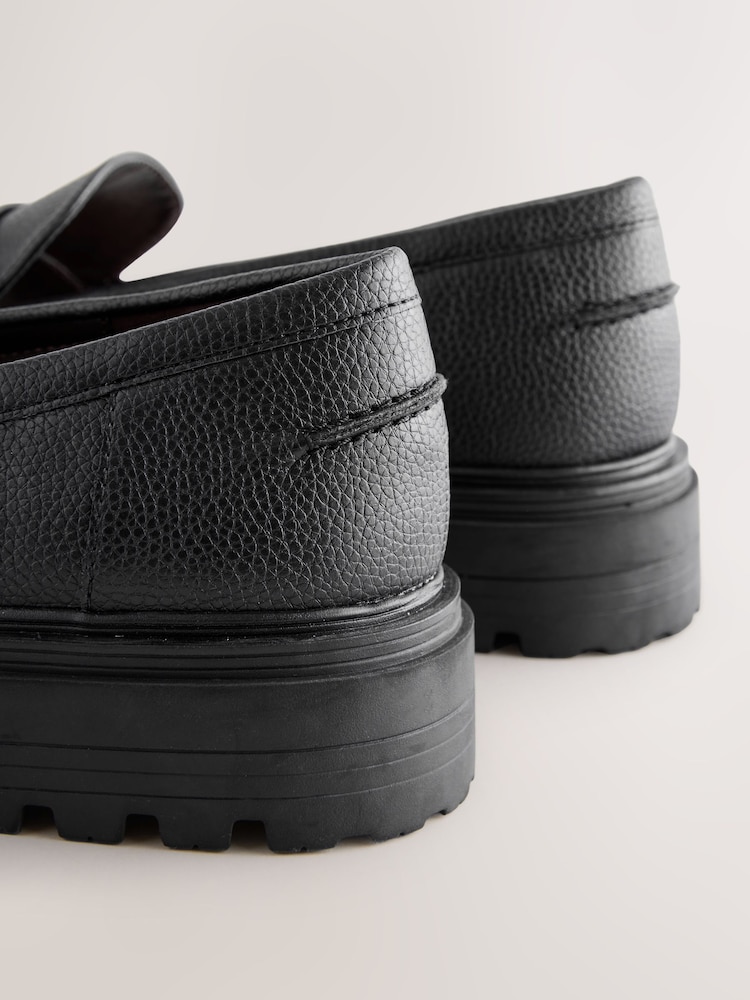 Black Standard/Wide Fit Forever Comfort® Chunky Loafers - Image 7 of 8