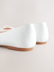 Ivory Forever Comfort® Wedding Point Toe Bow Bridal Ballet Shoes - Image 10 of 12